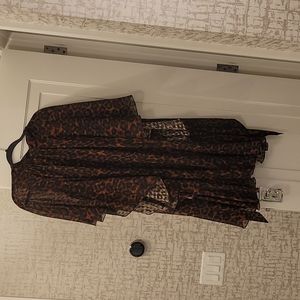 Erdem Elviretta Leopard-Print Chiffon Flutter-Sleeve Dress ...